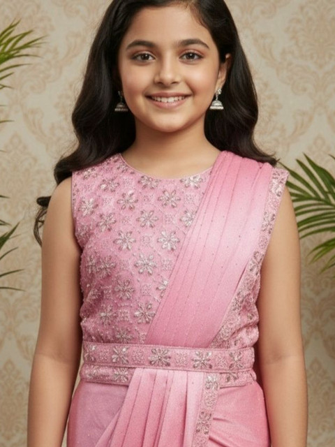 BAESD Sequinned Net Saree - Image 2