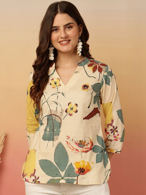 TINRANG Floral Print Cotton Top