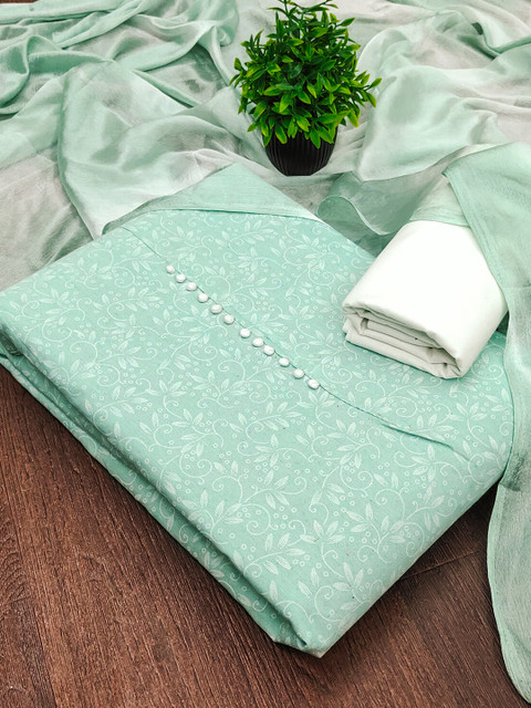 HERE&NOW Printed Pure Cotton Unstitched Dress Material - Image 3