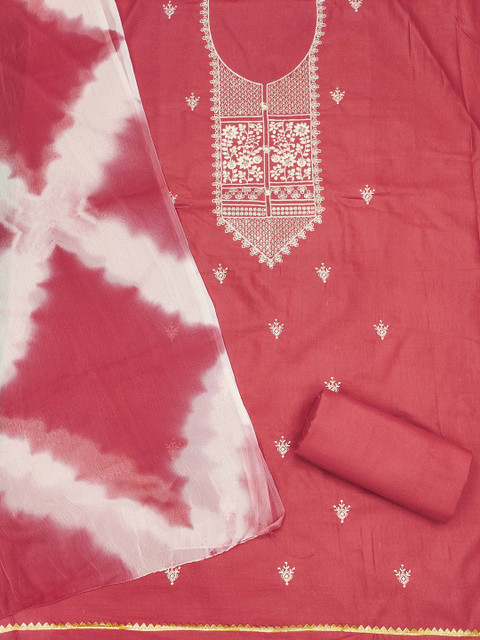 Dhaaga Ghar Embroidered Pure Cotton Unstitched Dress Material - Image 2