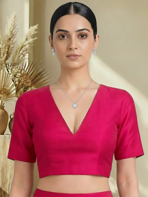Thevasa Dupion Solid Saree Blouse