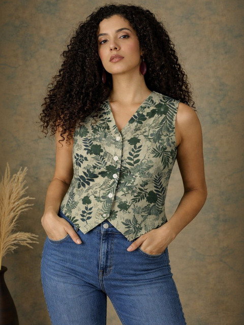 AVNISA ENTERPRISE Floral Print Cotton Blend Top