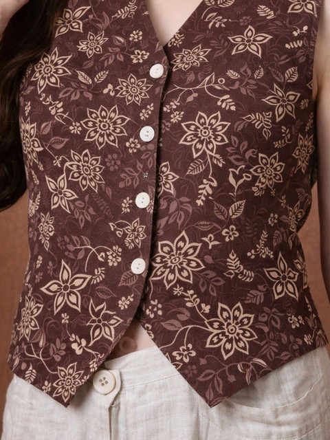 Klotden Floral Print Cotton Blend Top - Image 2