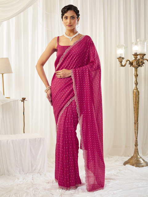 kasee Embellished Sequinned Silk Cotton Designer Saree