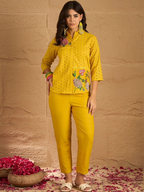 Anouk Mirage Embroidered Pure Cotton Tunic & Trousers Co-Ords
