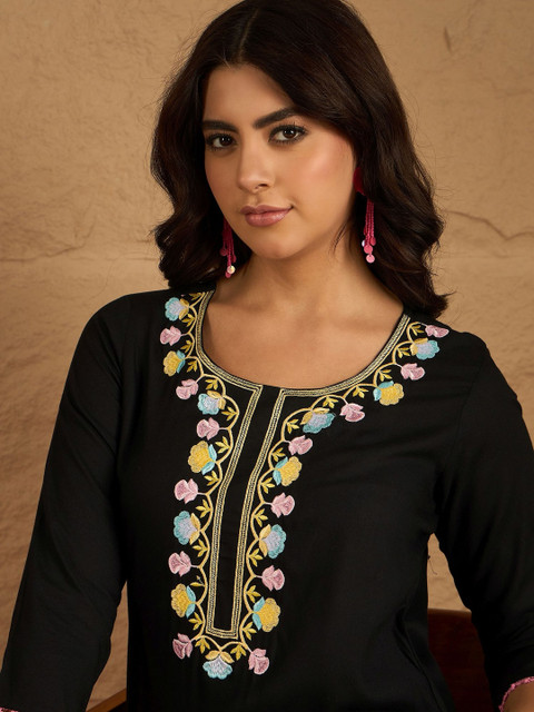 Anouk Mirage Embroidered Shirt Collar Neck Tunic With Trouser Co-Ords - Image 6