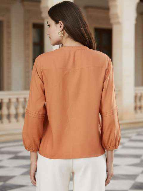 Anouk Rustic Embroidered Thread Work Pure Cotton Thread Work Kurti - Image 2