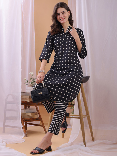 KALINI Women Black Pure Cotton Co-Ords - Image 6