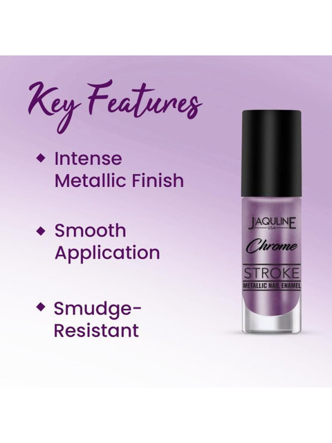 Jaquline USA Chrome Stroke Metallic Nail Enamel - 7 ml - Holo Lavender 08 - Image 3