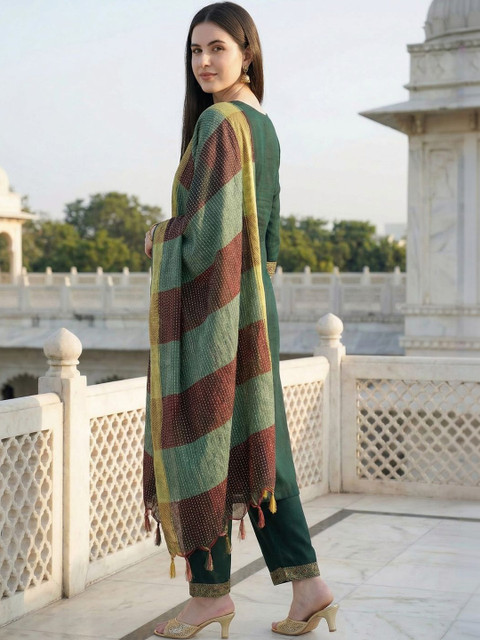 Indo Era Woven Design Art Silk Dupatta with Zari - Image 2