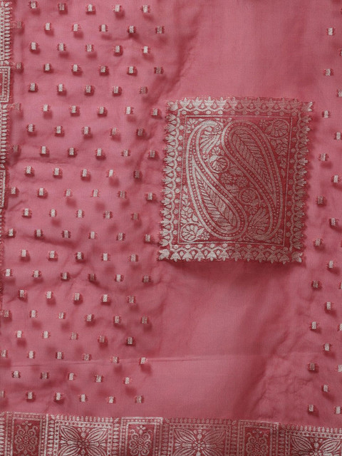 Indo Era Ethnic Motifs Woven Design Organza Dupatta with Zari - Image 4