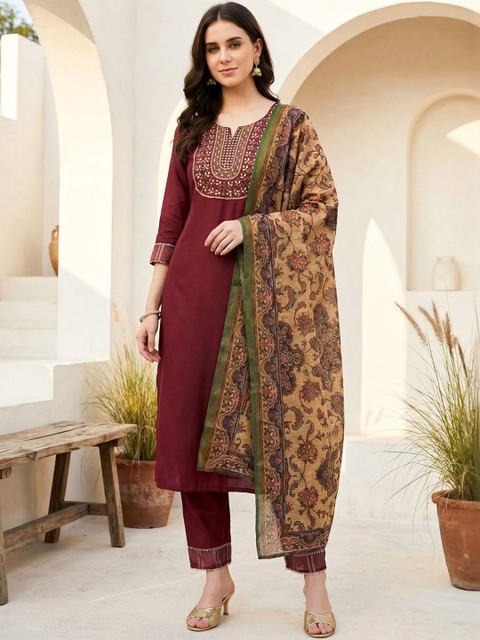 Indo Era Ethnic Motifs Printed Organza Block Print Dupatta