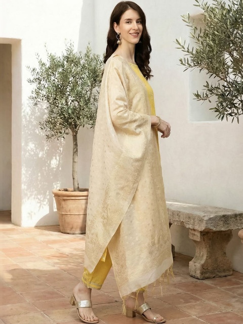 Indo Era Ethnic Motifs Woven Design Art Silk Dupatta