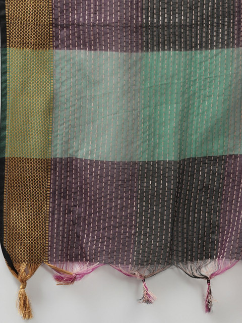 Indo Era Woven Design Art Silk Dupatta with Zari - Image 4