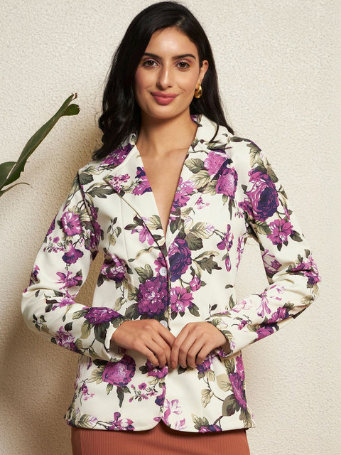 BAESD Printed Notched Lapel Single-Breasted Blazers - Image 2