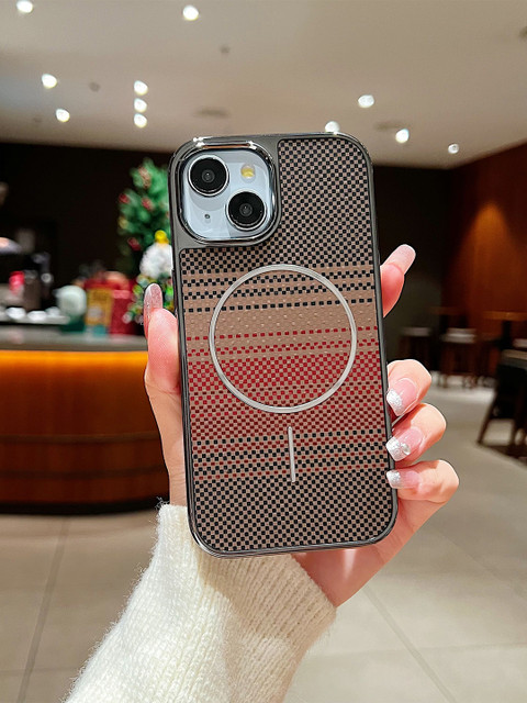 Luxury Kase Geometric Printed iPhone 15 Plus Back Case Mobile Accessories