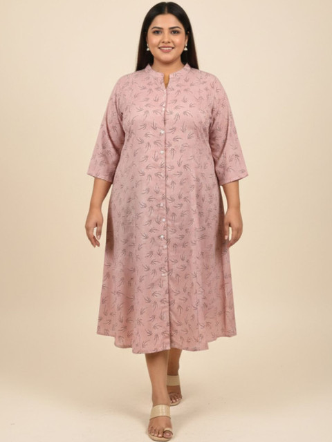 plusS Print A-Line Midi Dress