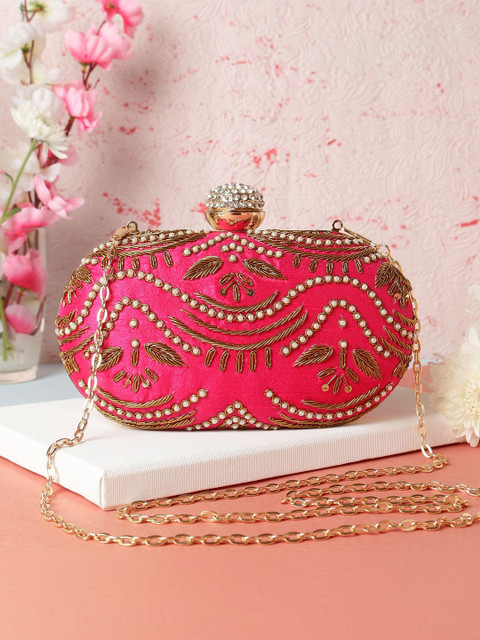 VRPS Handicrafts Embroidered Box Clutch