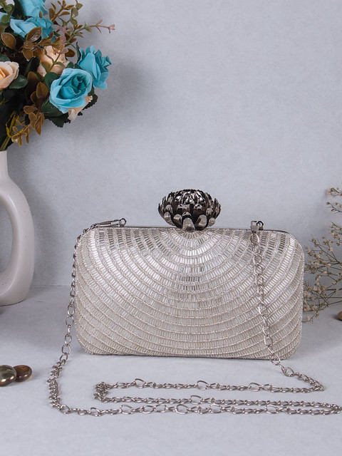 VRPS Handicrafts Embroidered Box Clutch