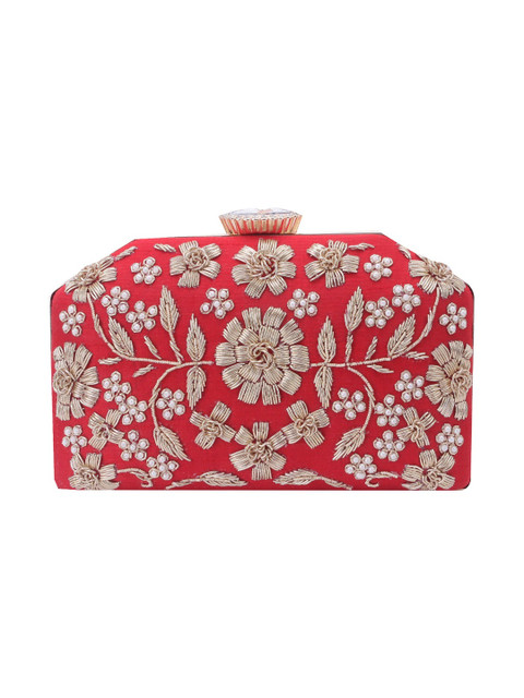 VRPS Handicrafts Embroidered Box Clutch