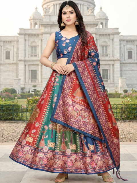 Kaizen TEXO FAB Printed Ready to Wear Lehenga & Blouse With Dupatta
