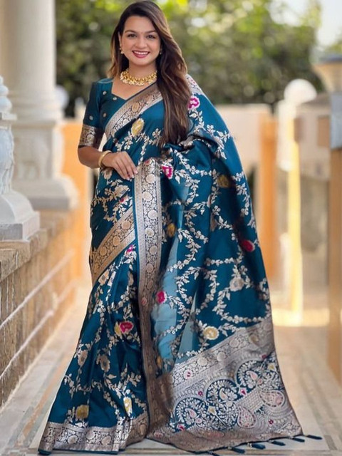 ROFOLO Woven Design Zari Art Silk Banarasi Saree