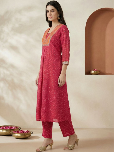 Indo Era Embroidered Top With Trousers Co-Ords - Image 3