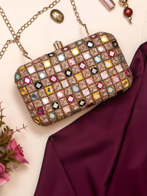 VRPS Handicrafts Embroidered Box Clutch