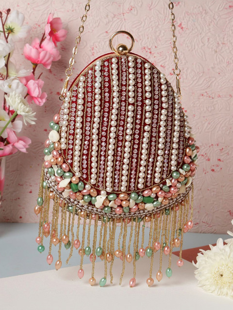 VRPS Handicrafts Embroidered Box Clutch