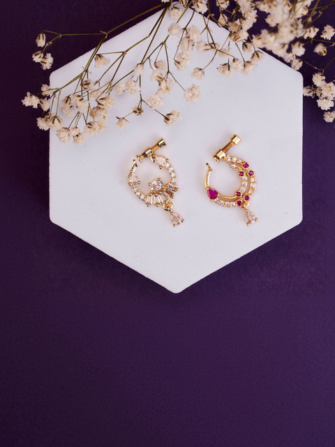 Opal Touch Gold-Plated Cubic Zirconia Ring Nosepin