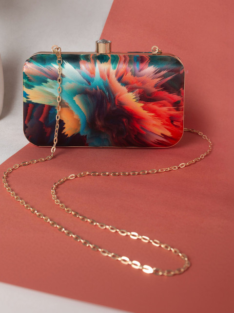 VRPS Handicrafts Printed Box Clutch