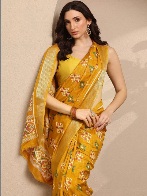 Libas Woven Design Zari Silk Blend Handloom Saree