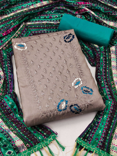 Dhaaga Ghar Embroidered Pure Cotton Unstitched Dress Material