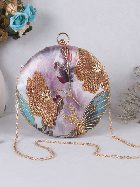 VRPS Handicrafts Embroidered Box Clutch