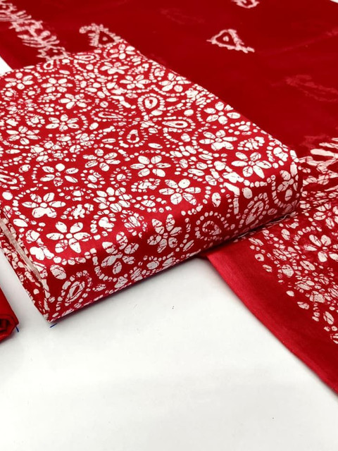 Keshar Printed Pure Cotton Unstitched Dress Material