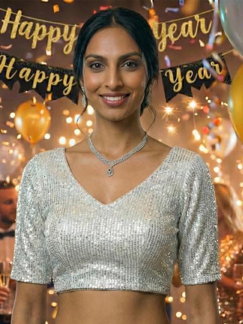 PU FASHION Embroidered Saree Blouse