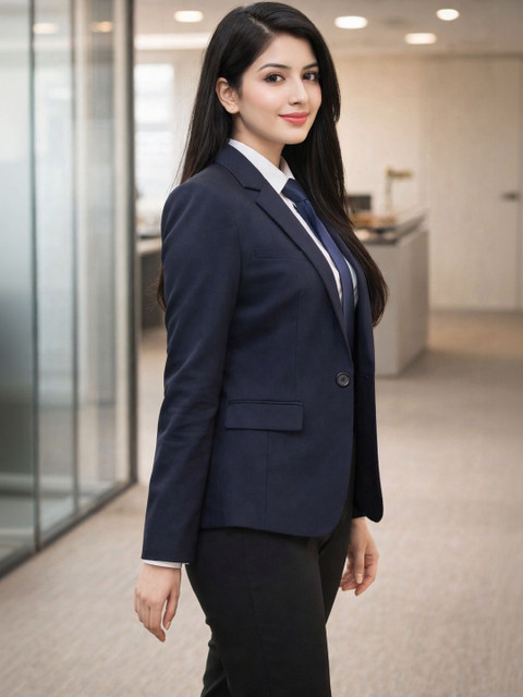 SONA Notched Lapel Single-Breasted Tailored Fit Blazers - Image 3