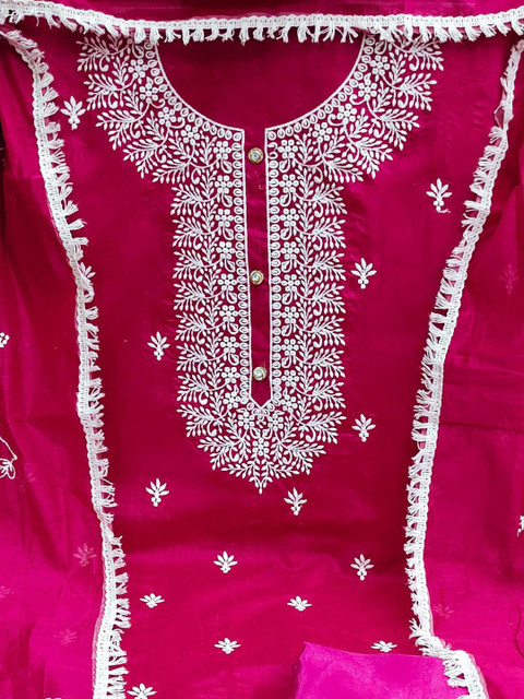 Dhaaga Ghar Embroidered Pure Cotton Unstitched Dress Material - Image 4