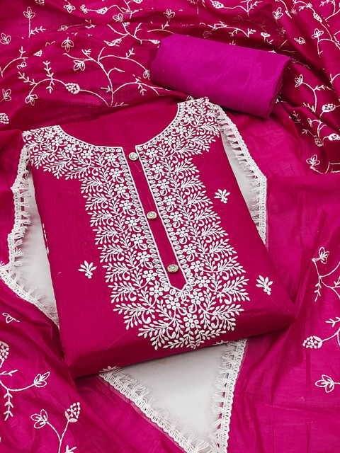 Dhaaga Ghar Embroidered Pure Cotton Unstitched Dress Material