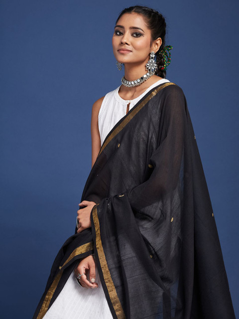 Taavi Floral Woven Design Cotton Dupatta - Image 6