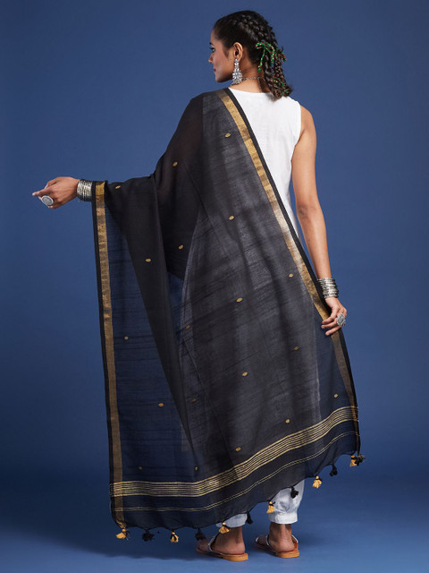 Taavi Floral Woven Design Cotton Dupatta - Image 4