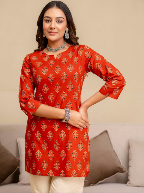 HERE&NOW Ethnic Motifs Printed Pure Cotton Kurti