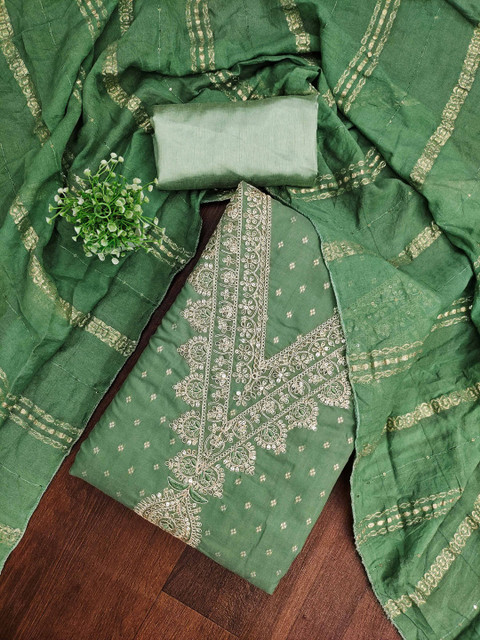 MANVAA Embroidered Unstitched Dress Material - Image 2