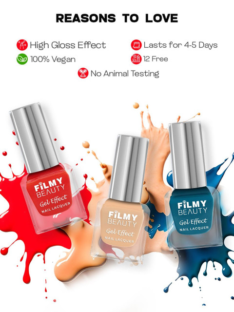 FILMY BEAUTY Gel Effect Nail Lacquer - 10 ml - Blue Luna 28 - Image 4
