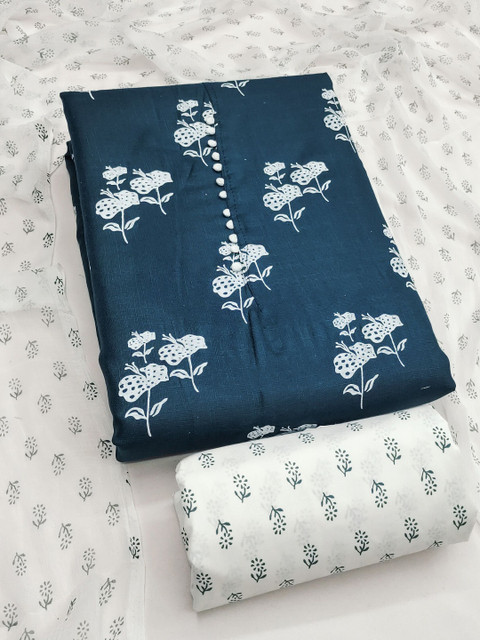 HERE&NOW Printed Pure Cotton Unstitched Dress Material