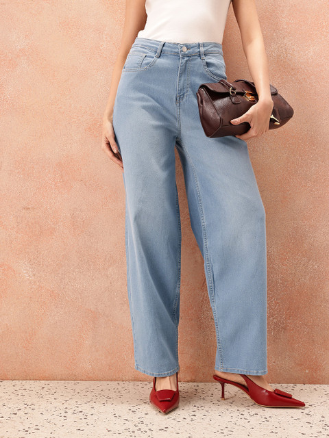 all about you Women Barrel Fit Mid-Rise Stretchable Jeans