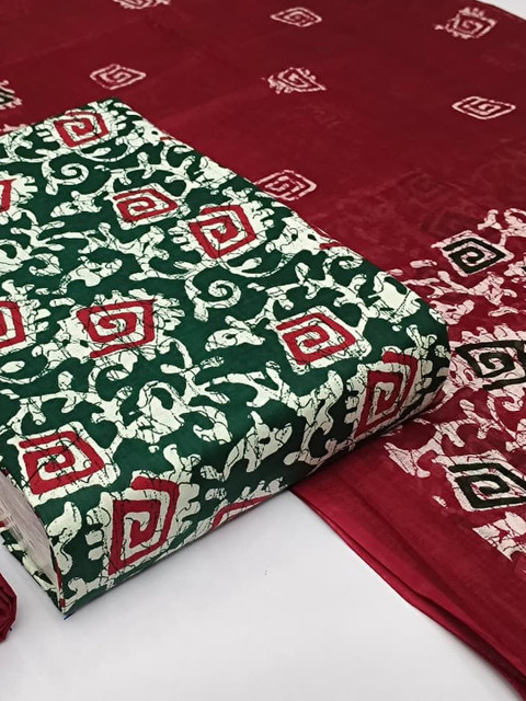 Keshar Printed Pure Cotton Unstitched Dress Material