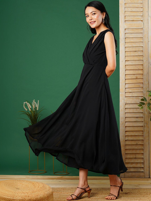 Ecolors Fab Georgette A-Line Midi Dress