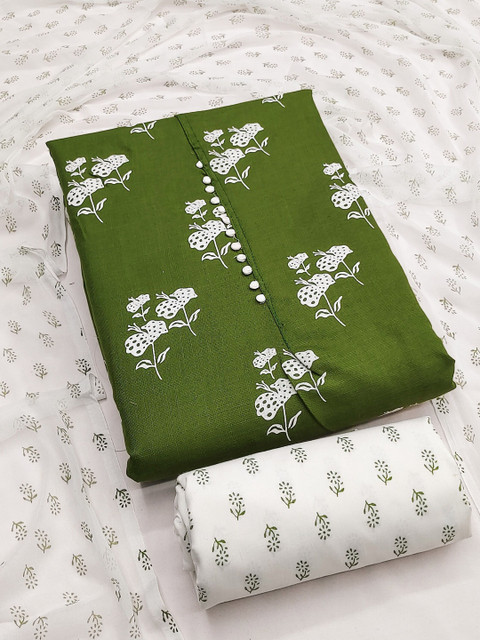HERE&NOW Printed Pure Cotton Unstitched Dress Material