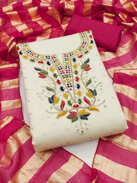 HERE&NOW Embroidered Unstitched Dress Material